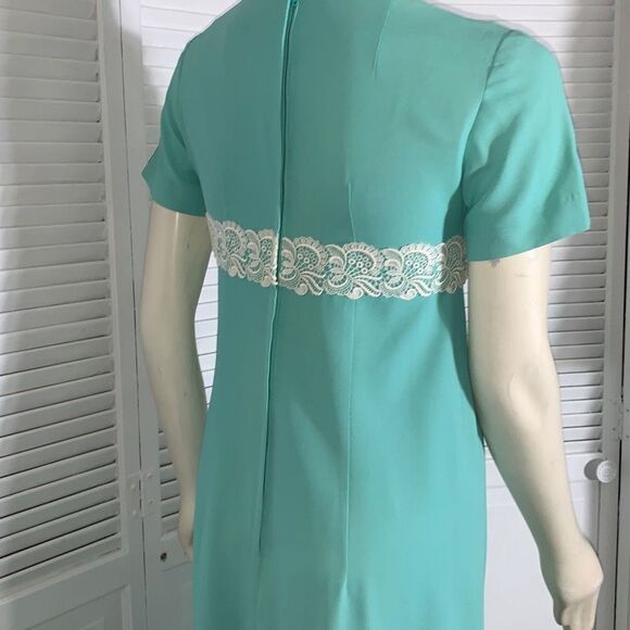 Vintage 60’s Pastel Empire Waist Maxi Dress Size Small - Picture 8 of 16